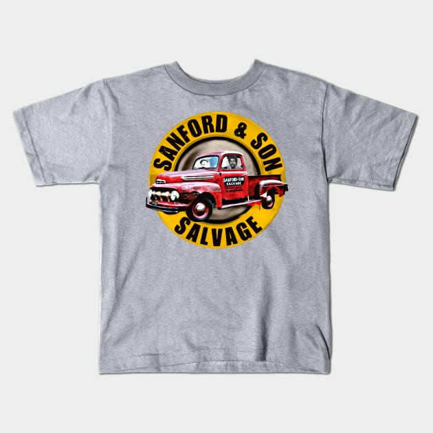 Sanford & Son Salvage Sign Kids T-Shirt by Junnas Tampolly